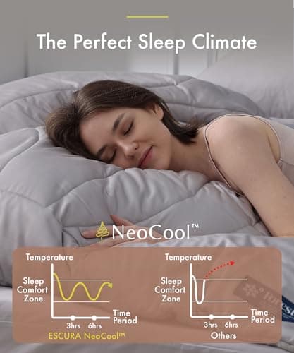ESCURA Tw® Climate Control Comforter, King/Cali King, German Patented PCM Down Alternative All-Season Design for Hot Sleepers & Night Sweats, Bamboo Lightweight Breathable Hypoallergenic Blanket 5