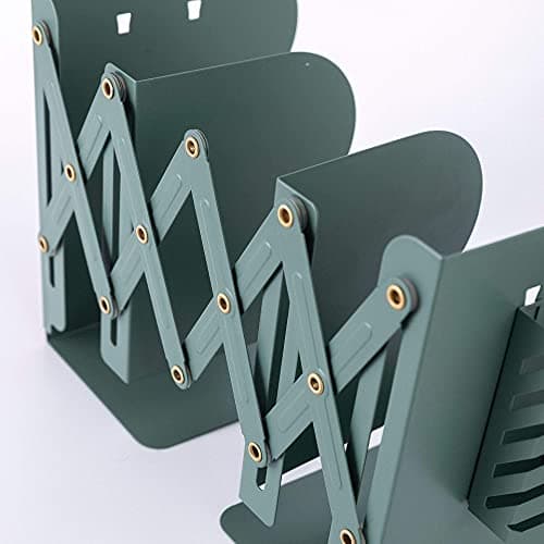 Gardesk Adjustable Bookends Metal Book Ends for Heavy Book Holder Heavy Duty Bookends Nonskid Bookcase Desktop Book Organizer Binder Holder (Blue) 6