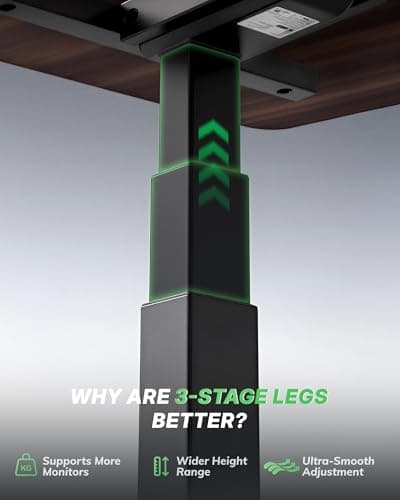 TOPSKY Dual Motor 3-Stage Standing Desk Frame, Electric Height Adjustable Sit Stand Desk Legs for DIY Table Tops up to 80” x 31.5”, 300 lb Heavy Duty Capacity with Memory Controller, Black Frame Only 5