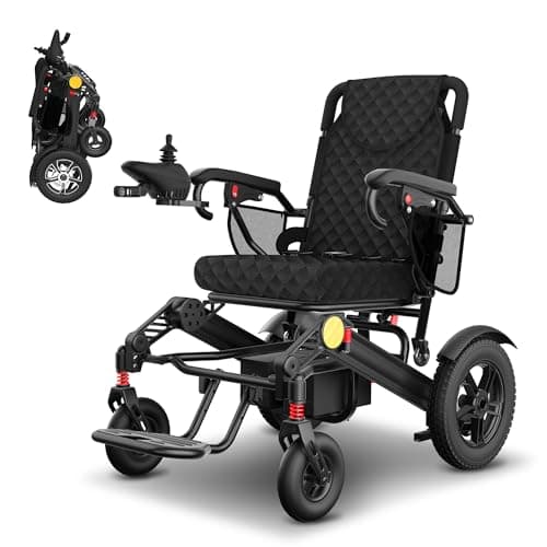 30 Miles Long Travel Range Electric Wheelchairs for Adults, Foldable Lightweight Power Wheelchair, All Terrain Portable Motorized Wheelchair for Seniors, 350 lbs Capacity
