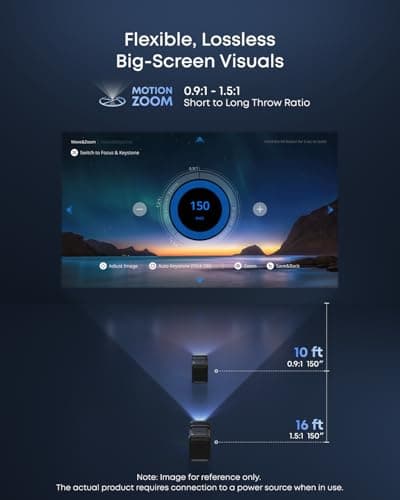 NEBULA X1 Triple Laser 4K Projector, Nebulamaster, 3500 ANSI Lumens, 56000:1 Contrast, 40W Stereo Sound, 0.9-1.5 Optical Zoom, Smart AI, Dolby Vision, 300" Screen, Built-In Micro Gimbal, GTV, Portable 5