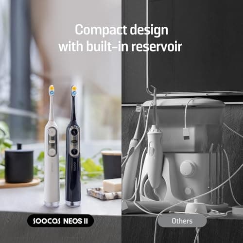 Soocas NEOS II - 2-in-1 Electric Toothbrush and Water Flosser, Advanced Electric Toothbrush for Adults, Portable Oral Irrigator, Travel-Friendly Water Flosser, Effective Plaque Removal, Pearl White 7