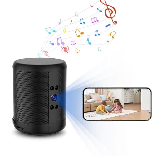 Shalapovar Bluetooth Speaker Spy Camera, Hidden Camera Speaker with Night Vision, AI Motion Detection, Real-Time Recording, Home Security & Pet Monitor