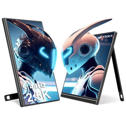 Veout 2.5K Portable Gaming Monitor with 144hz in 4 Colors - V1 Pro, 16inch 2560*1600 IPS Travel External Screen with FreeSync, Dual USB-C & Mini HDMI Second Display for Laptop/MacBook/PS5/Xbox/Switch