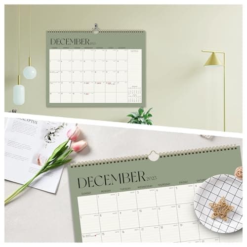 2025-2026 Wall Calendar, Monthly Wall Calendar from July 2025 to December 2026, 11.5" x 14.5", With Spiral Binding and Thick Paper, Perfect for School Office or Home, Green 7