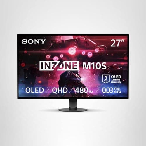 Sony INZONE M10S 27” OLED 1440p Gaming Monitor 480Hz 0.03ms, Low Profile Stand, Tournament Mode, Dual Screen Size (24.5”), G-SYNC Compatible, Anti-Glare, Custom Heatsink, 3-Year OLED Limited Warranty 9