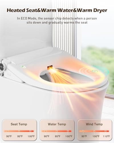 iliD Smart Max Bidet Toilet Seat, Electric Elongated Ecoseat with Four Cleaning Modes, Auto Open/Close, Wider Seat, Ultra Slim, Female Wash and Rear Wash 6