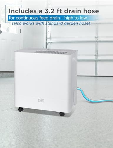 BLACK+DECKER Portable Dehumidifier, Extracts 36.39-Pint Per 24-Hours, Dehumidifier for Home up to 3000 Sq. Ft. Coverage, 10.56-Pint Bucket, Energy Star 6.0 Certified, BDM36WCDA, White 6