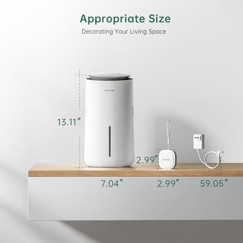 Provirtec MistFree Smart Humidifier for Bedroom, Evaporative Humidifier No White Dust, Auto Humidity & APP Control, 3L Water Tank Easy to Clean, Sleep Mode, Timing, Humidifiers for Home/Office(White) 9