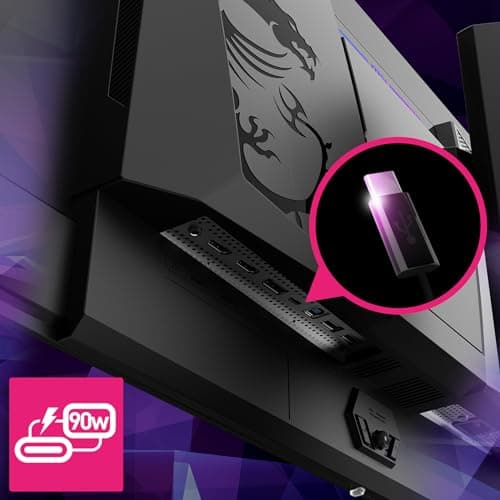 msi MPG 321URX QD-OLED, 32" 4K UHD Quantum Dot OLED Gaming Monitor, 3840 x 2160, 0.03ms, 240Hz, True Black HDR 400, 90W USB Type C, HDMI, DP Port 7