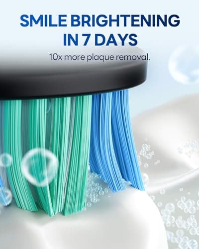 Bymore Electric Toothbrush for Adults, Sonic Rechargeable Toothbrush with 8 Brush Heads, 330-Day Battery, 5 Cleaning Modes & 2-Min Timer, Travel-Friendly Ultra Clean Design – Black 2