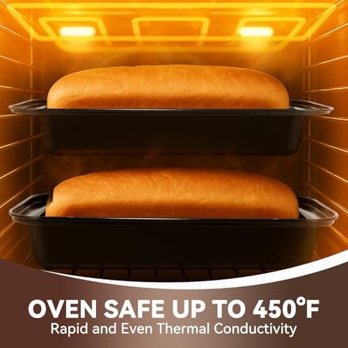 Yoehka 6 Pack Bread Pan Set, Non-Stick 8×4 Loaf Pans for Baking Homemade Bread, Sourdough, Brownies, Cake, Carbon Steel, Rectangle Baking Pans (Black) 7