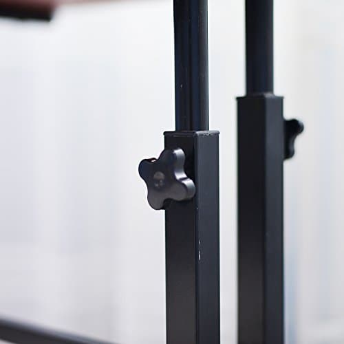 DlandHome Mobile Standing Desk Stand Up Rolling Desk, Stand Sit Computer Desk Adjustable Standing Desk 23.6inches Table Workstation Mobile Cart Tray Black 7