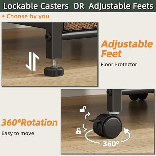 HIGDBFE 4 Drawer Lateral File Cabinet, Mobile Filing Cabinet for Large Printer, Home Office Functional Small Office Storage Cabinet & Printer Stand, Fits Letter/A4, Rustic Brown 8