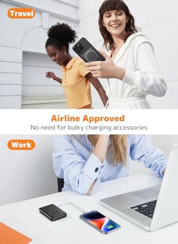 for Magsafe Portable Charger, Power Bank, 10000mAh Wireless Magnetic with Type-C 20W PD Fast Charging, LED Display for Magsafe Battery Pack,Wireless Portable Charger for iPhone 17/16/15/14 all Series 7