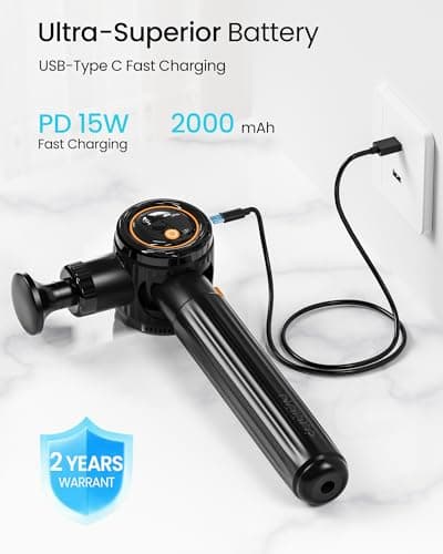 NAPRE Massage Gun with Extension Handle & 3 Adjustable Angles,Deep Tissue Back Massage for Neck/Shoulders/Waist/Legs/Body Pain Relief,Handheld Percussion Muscle Massager,6 Heads & Silent,Black 7