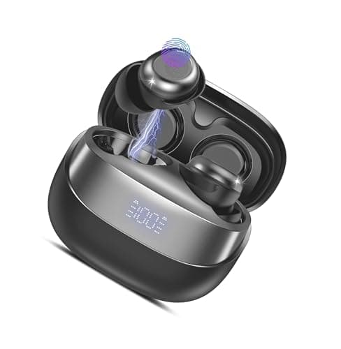 DUSONLAP Sleep Earbuds Bluetooth 5.4 in Ear Light-Weight Headphones, Headphones Small Design for Side Sleepers, 47H Playtime with Charging Case Carbon Black