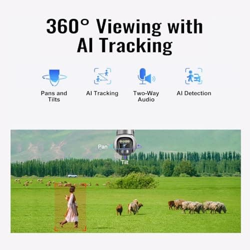 PHANSATIM Solar 4G LTE Cellular Security Cameras Wireless Outdoor,No WiFi Solar Powered Battery Camera for Home Surveillance,PTZ Motion Detection Sensor, Built in SIM Card 6