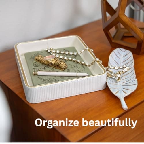 Perfume Tray Valet Tray Night Stand Bedside Organizer| Perfume Organizer Catchall| Perfume Trays for Dresser Vanity Tray for Dresser Countertop| Perfume Holder| Nightstand Organizer Women 5