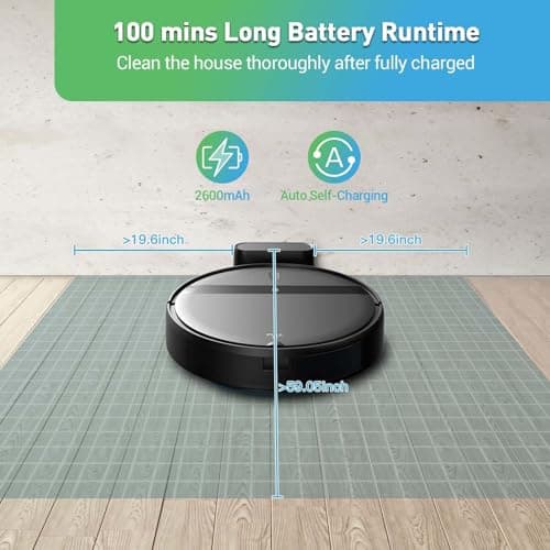 Robot Vacuum and Mop Combo,2 in 1 Mopping Robot Vacuum Cleaner,Wi-Fi/App/Remote,Powerful Suction, Dustbin and Watertank, Self-Charging,Ideal for Pet Hair,Hard Floors and Low Pile Carpet,Dark Black 7