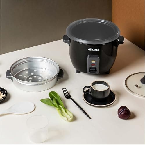Aroma Housewares ARC-363-1NGB 3 Uncooked/6 Cups Cooked Rice Cooker, Steamer, Multicooker, 2-6 cups, Black 7