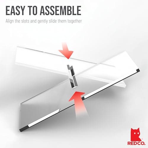 Red Co. Transparent Clear Acrylic Book Holder 2 Piece Reading Stand for Open and Closed Books, Magazines, Textbooks 6" x 11" x 6" 5