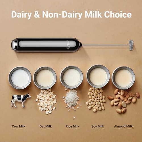 InstaWhisk Milk Frother with Variable Speed, Battery Operated Handheld Coffee Foam Frother Wand, Electric Drink Mixer with Stand & Detachable Double Whisk, Stainless Stirrer for Latte, Matcha, Protein 8