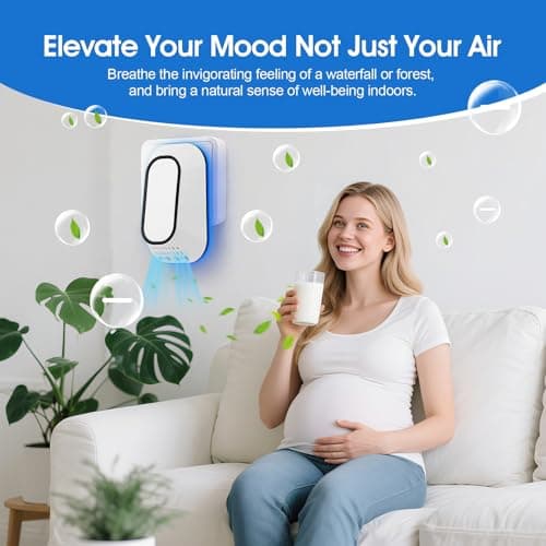 PVACG Plug in Air Purifier with Ice Blue Hover Light, 4 Built-in Brushes Negative Ion Air Purifier for Home,2W Ultra-Low Energy Air Ionizers for Bedroom, Office Desk,Living Room,Bathroom(5) 5