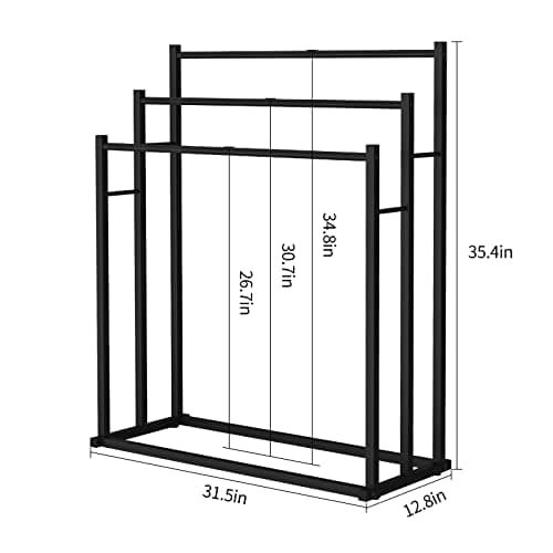 Honiter Towel Racks for Bathroom, 3 Tier Free Standing Towel Rack, Blanket Drying and Display Rack for Oversized Bath Towels Bathroom Accessories, Next to Tub or Shower 5