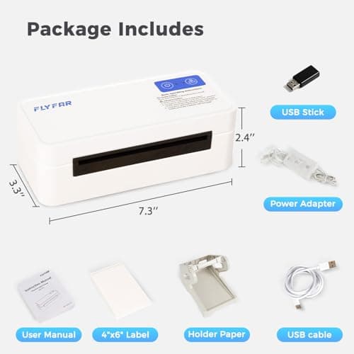 Bluetooth Thermal Shipping Label Printer, Wireless 4x6 Label Printer for Small Business, Compatible with Android, Windows, iPhone, Mac, Widely Used for Amazon, Shopify, Ebay, USPS, Etsy,FedEx (White) 5