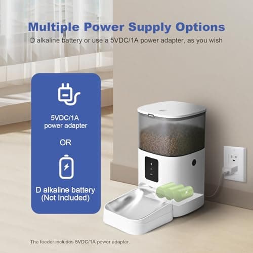 2.4G Automatic Cat Feeder, 4L WiFi Food Dispenser with 10s Voice Recorder, Pet Feeder up to 10 Meals per Day, Timed Cat Feeder with Dry Food Sealed Ring 5