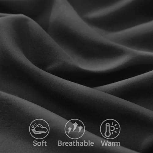 Horbaunal 2 Pack Microfiber Pillow Cases Dark Grey Travel Elastic Band Bed Pillowcases, 1800 Thread Count Soft Pillow Covers for Standard & Queen Size Pillows, 20 x 26 Inches 6