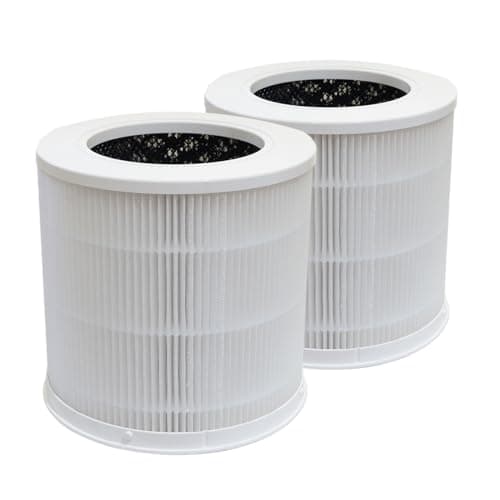 PUREBURG Replacement Filter Compatible with Xiaomi 4 Compact Smart Air Purifier, 2-Pack H13 HEPA 3-Stage Filtration Activated Carbon 2-in-1