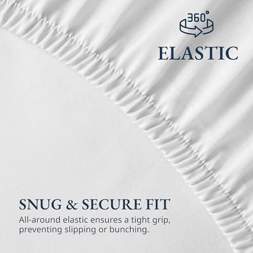 Lane Linen 100% Organic Cotton Queen Size Fitted Sheet Only (60"x80") - Super Soft 100% Cotton Queen Fitted Sheet - Lightweight & Durable Cotton Bed Sheet - White 5