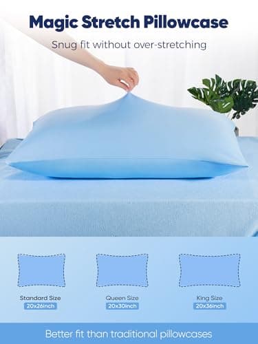 Avolare Cooling Pillow Cases Queen Size Set of 2,Arc-Chill 3.0 Cool Pillowcases for Hot Sleepers(Q-Max>0.5),Breathable&Stretchy Fabric,Softer Than Silk,Zipper Pillow Cases,Blue 8