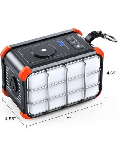 BROWEY Portable Power Station 153Wh Camping Small Solar Generator with Hand Crank 120V 150W AC Outlet Lithium Battery Power Bank, Wireless Charging Emergency Charger for Outdoor Travel Home Backup 8