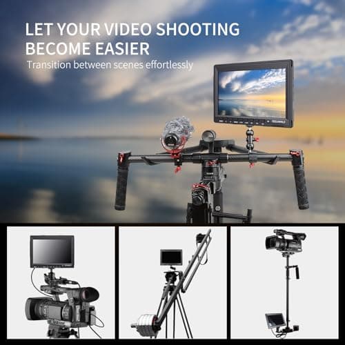 FEELWORLD FW759 7 Inch DSLR Camera Field Monitor HD Video Assist Slim IPS 1280x800 4K HDMI 1080p with Sunshade 6