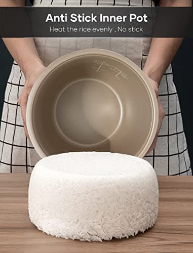 Offacy Smart Mini Rice Cooker, 3 Cups (Uncooked) Small Capacity, 24-H Delay Timer, Auto Keep Warm, Nonstick Inner Pot, for Soft White Rice, Brown Rice, Sushi, Porridge 6