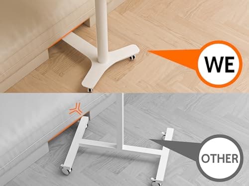 KINGSMITH Rolling Desk Adjustable Height with Drawer and Wheels, Portable Small Standing Desk Pneumatic for Home Office, Mobile Computer Laptop Desk Cart, Medical Sofa Overbed Table, Oak 8