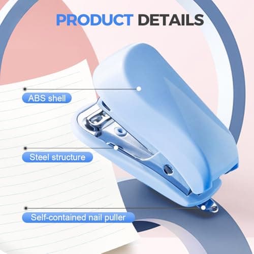 Mini Stapler with Staples, 2025 Cute Small Stapler for Desk, Portable Mini Staplers with Remover Function, Ideal Gift for Students, Home, Office & School Supplies (Pink) 8