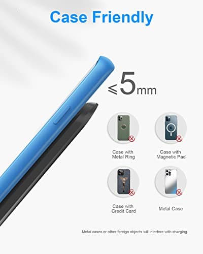 NANAMI Upgraded Fast Wireless Charger, Qi-Certified Wireless Charging Stand Compatible with Samsung Galaxy S25/S24/S23/S22/S21/S20 & Qi Phone Charger for iPhone 17/17 Air/16/16 Plus/16 Pro/15/14/13 7