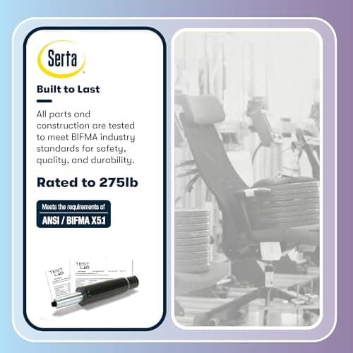 Serta® Lautner Executive Home Office Desk Chair, Ergonomic High-Back with Adjustable Lumbar and Body Pillows, SmartLayers™ and ComfortCoils® Technology, Mesh and Bonded Leather, Black and White 14