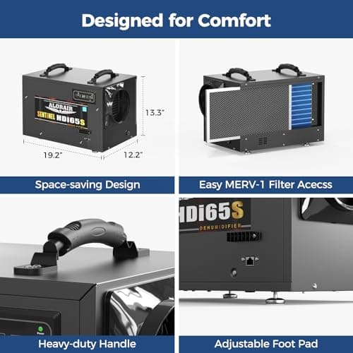 ALORAIR Crawl Space Dehumidifiers, 120 PPD Energy Star Wi-Fi APP Controls Compact Auto Defrost Basement Commercial Dehumidifiers with Pump and Hose 6