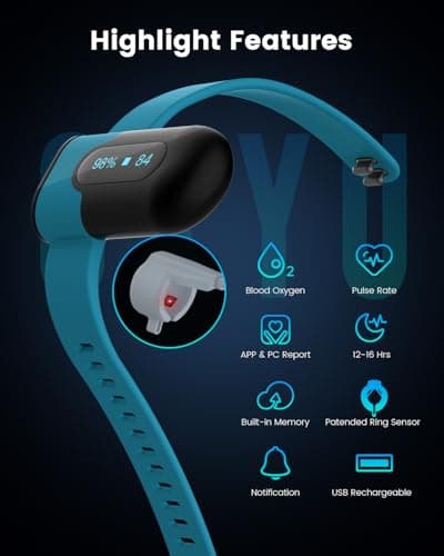 Vibeat OxyU Wrist Pulse Oximeter - Bluetooth Blood Oxygen Monitor with Finger Sensor, Wearable Finger Oxygen Meter, Continuous Heart Rate & O2 Tracking, Real-time Notification, Free APP & PC Report 6