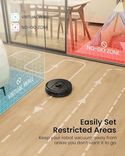 PSUK W11 Robot Vacuum and Mop with Self-Emptying, 60-Day Capacity，LiDAR Navigation, Home Mapping, 3000Pa Suction，No-Go Zones, Robotic Vacuum Cleaner for Pet Hair， Hard Floors, Carpets (Large) 6