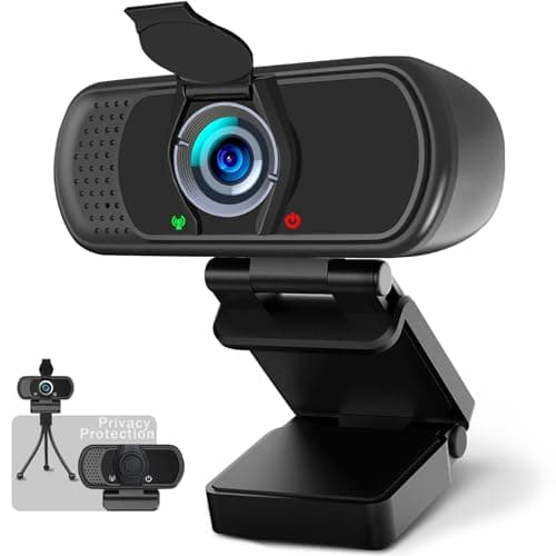 Hrayzan 1080p Webcam with Microphone, USB PC Camera 110-Degree Wide Angle Webcam with Tripod/Privacy Cover,Plug and Play Web Camera for Desktop Computer Laptop mac Video Conferencing Streaming