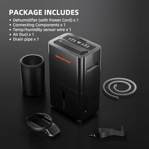 Spider Farmer Dehumidifier with Drain Hose 2000 Sq.ft Deshumidificador Smart Humidity Control & Display, Air Duct, 24H Timer, Powerful Moisture Removal for Basement Bedroom Home and Grow Tent (Update) 6