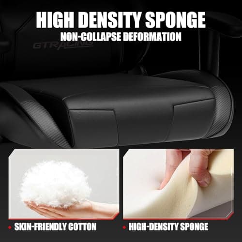 GTRACING Gaming Chair Racing Office Computer Ergonomic Video Game Chair Backrest and Seat Height Adjustable Swivel Recliner with Headrest and Lumbar Pillow Esports Chair (Dark Black) 8