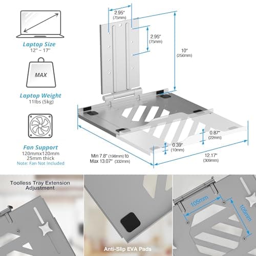AVLT Laptop & Dual 40 Inch Stacking Monitor Arm Pole Top Mount with USB-C USB-A Ports-Gray, Supports 26.4 lbs (12kg), Ultrawide Screen Fit, VESA Compatible, Multi-Screen, Ergonomic Workspace Upgrade 5