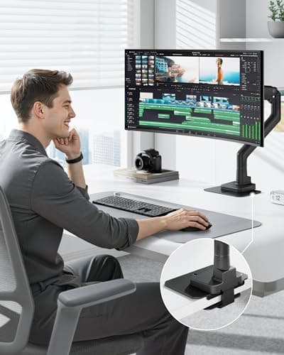 monTEK Adjustable Steel Monitor Mount Reinforcement Plate, Desk Stabilizer Plate for Thin, Glass or Fragile Desks,Universal Protective Support for C-Clamp & Grommet Monitor Arms, No Scratch Bracket 9